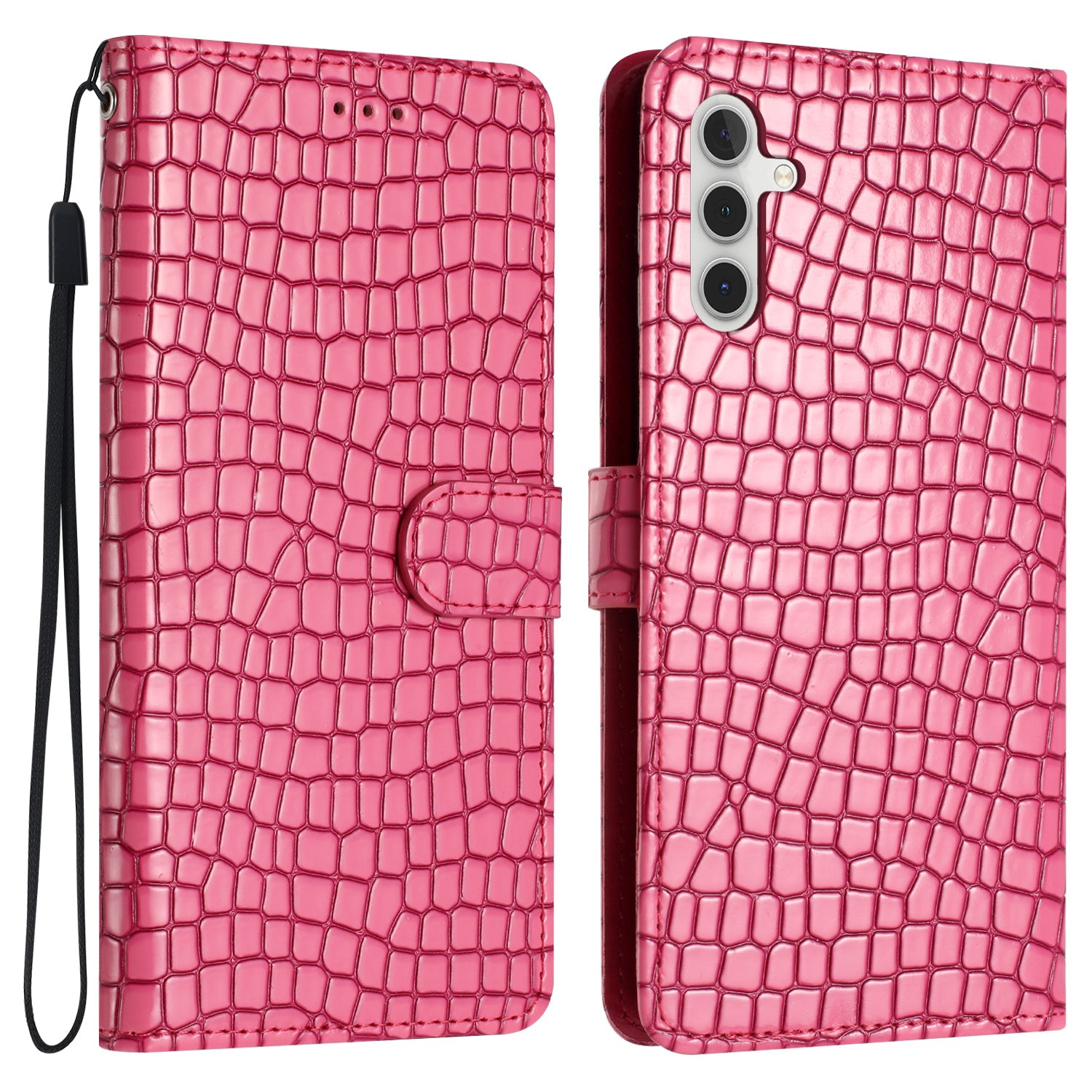 PU Leather Crocodile Texture Phone Case for Samsung Galaxy A24 4G A25 5G Wallet Stand Protective Cover with Strap PU Leather Crocodile Texture Phone Case for Samsung Galaxy A24 4G A25 5G Wallet Stand Protective Cover with Strap